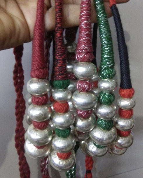 Wax Beads Silver Necklace (oversized beads)